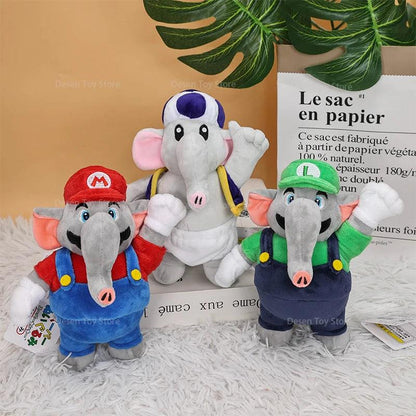 3 Styles Mario Bros Plush Luigi Blue Toad Elephant Plushie