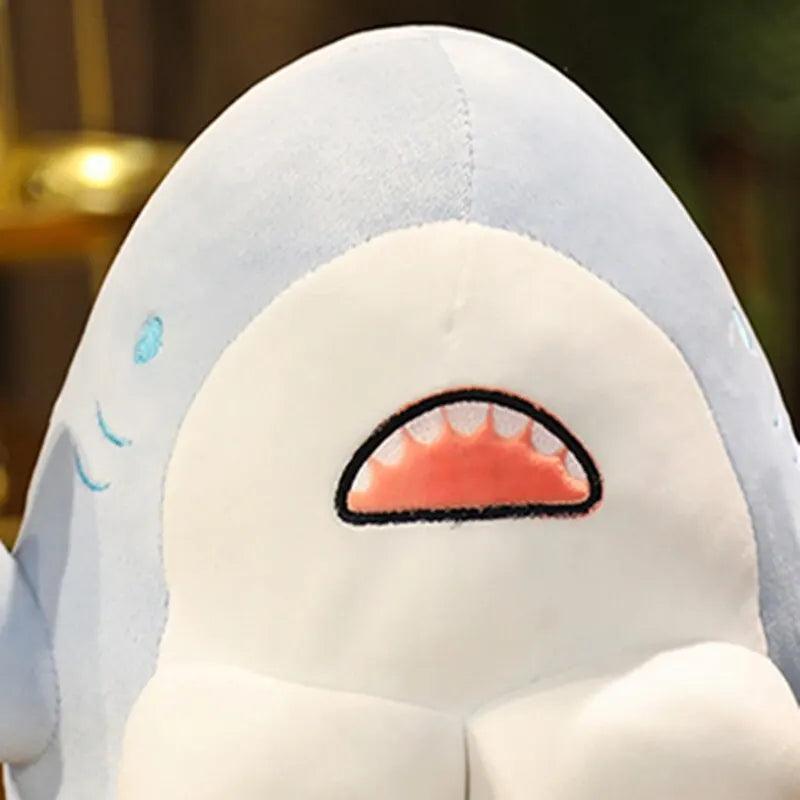 40CM Muscle Shark Plush Doll Cute Worked Out Shark Stuffed Cartoon Toys Strong Animal Pillow For Girl Boyfriend Gifts - CHAMBERLAND HOMES