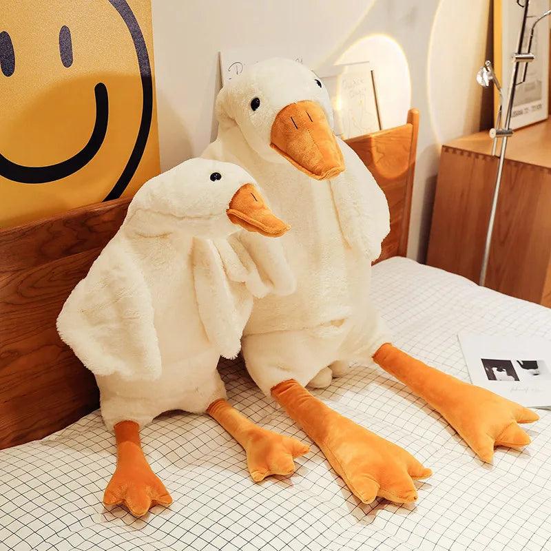 50-190cm Cute Big White Goose Plush Toy Kawaii Huge Duck Sleep Pillow Cushion Soft Stuffed Animal Doll Birthday Gift for Girl - CHAMBERLAND HOMES