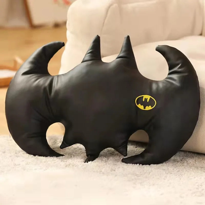 DC Batman Logo Pillow – Superhero Faux Leather Plush Toy & Sofa Cushion