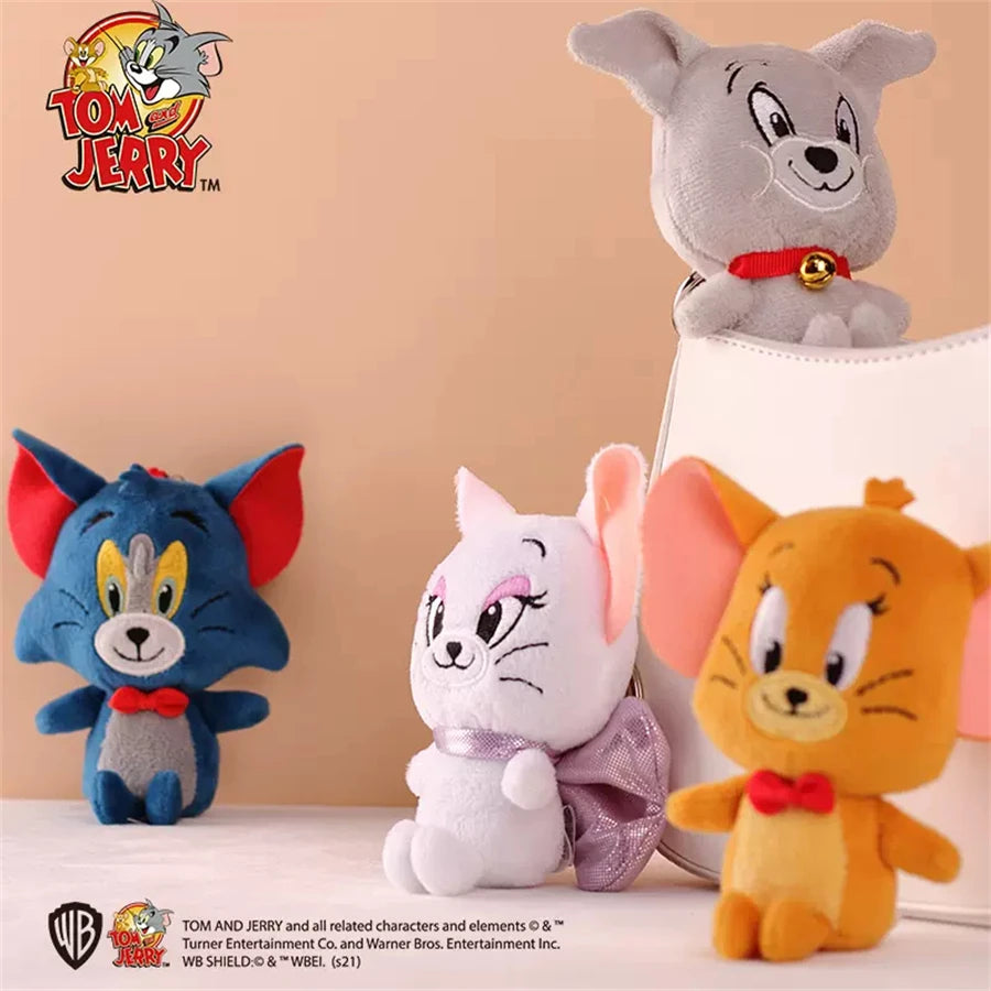 Chibi Tom & Jerry Plush Keychains – Cute Anime Figures & Key Rings