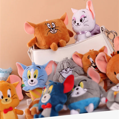 Chibi Tom & Jerry Plush Keychains – Cute Anime Figures & Key Rings