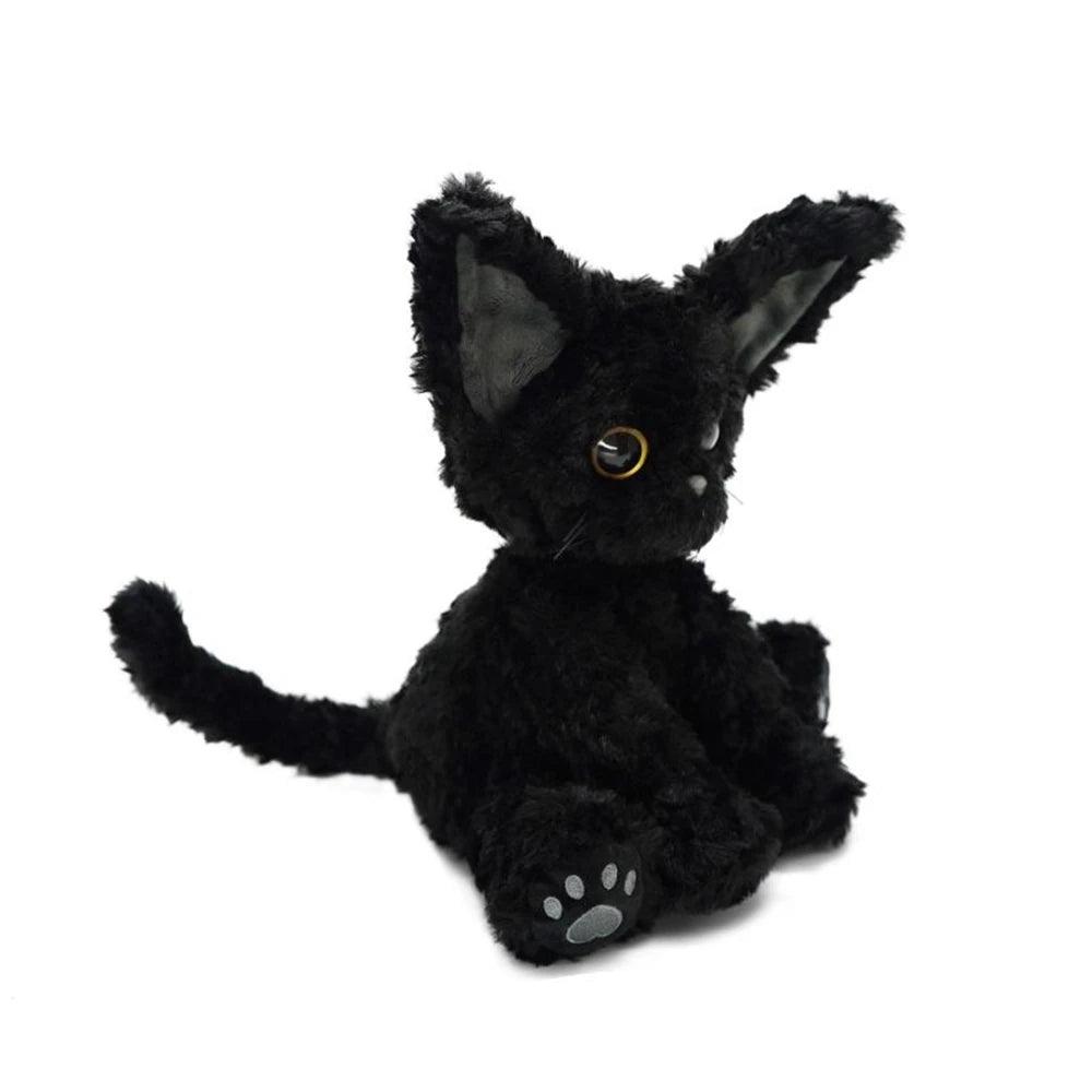 Cute Plaime Cat Plush Toy Curly KUKI Black Cat Plushie Doll