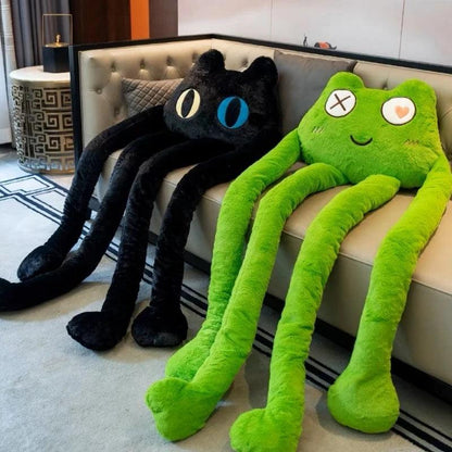 Long Legs Green Frog or Black Evil Cat Plush Toy