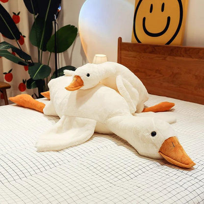 50-190cm Cute Big White Goose Plush Toy Kawaii Huge Duck Sleep Pillow Cushion Soft Stuffed Animal Doll Birthday Gift for Girl - CHAMBERLAND HOMES