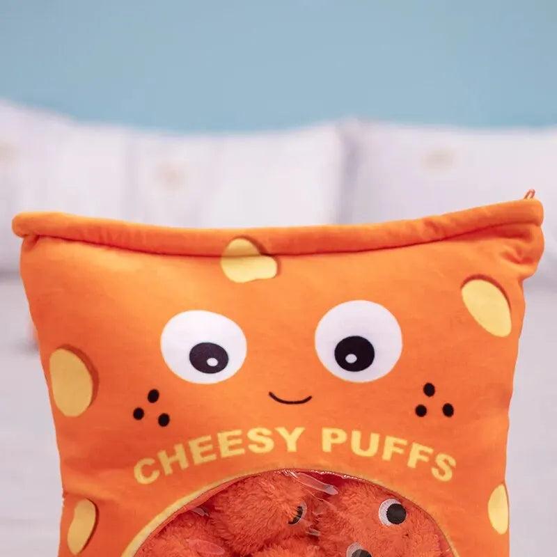 Cute Puff Plush Toy 6 Pieces One Bag of Cheese Puff Balls Pillow Stuffed Snack Puffs Kids Toys Birthday Gift for Boy Girl - CHAMBERLAND HOMES