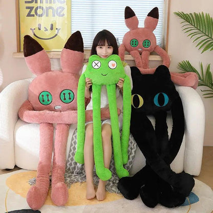 Long Legs Green Frog or Black Evil Cat Plush Toy