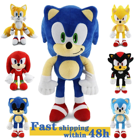 30CM Super Sonic Plush Toy – Hedgehog, Amy Rose, Knuckles, & Tails for Kids