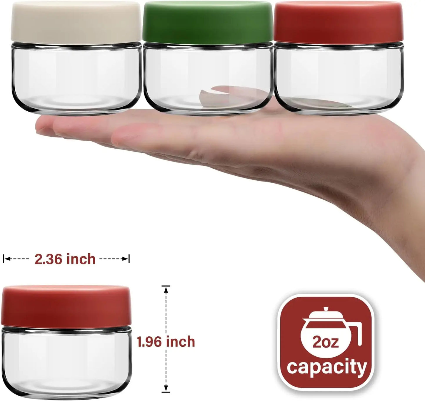 12-Pack Salad Dressing Containers | 2oz Glass Jars for Dips - Chamberland Homes