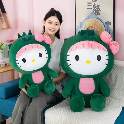 35/50/65cm Sanrio Kawaii Hello Kitty Dinosaur Plush Toy