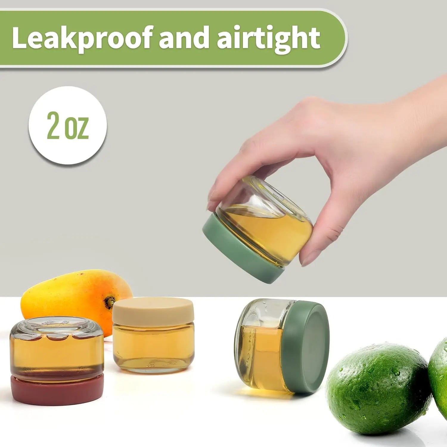 12-Pack Salad Dressing Containers | 2oz Glass Jars for Dips - Chamberland Homes