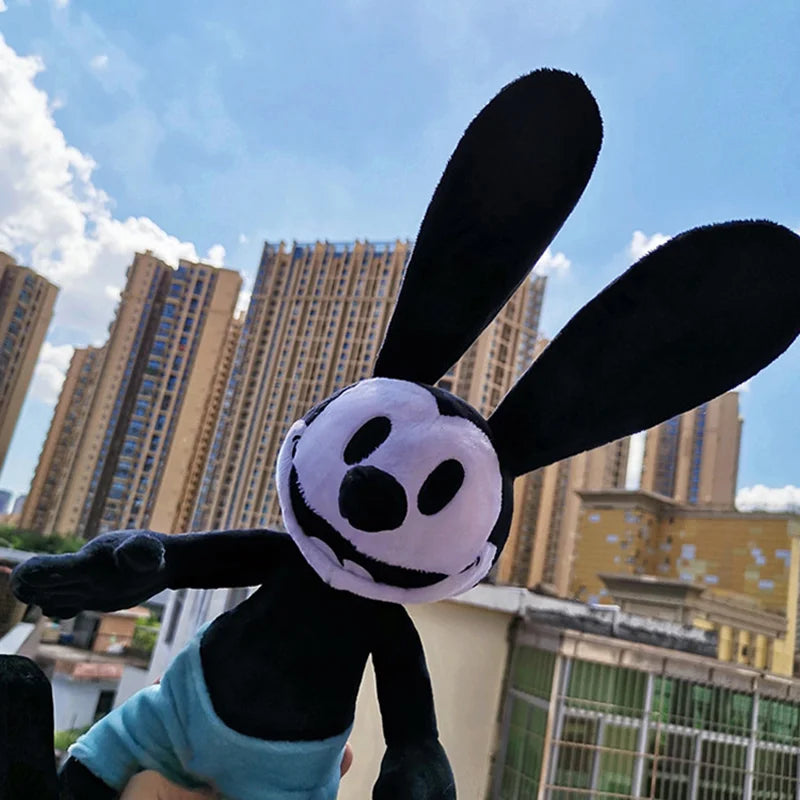 Aoger Disney 40cm Oswald the Lucky Rabbit Plush Toy – Black & White Mickey Doll