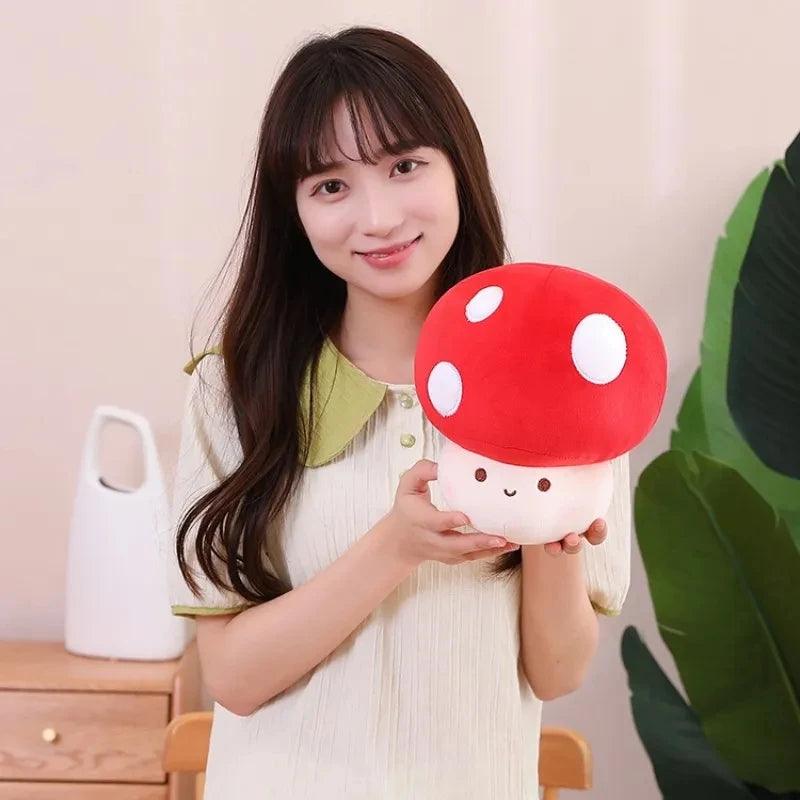 TOAD - 23cm Cute Mushroom Plush Toy Stuffed Soft Lifelike Plant Kawaii Shiitake Mushroom Doll - CHAMBERLAND HOMES