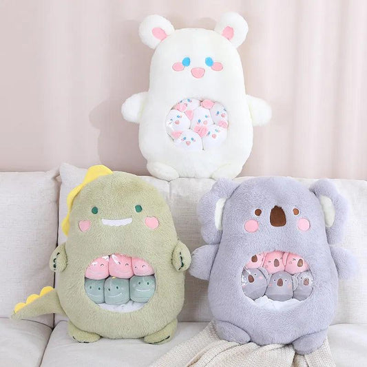 6Pcs Small Toys Inside Cute Cartoon Animals Plush Pillow Soft Stuffed Sofa Cushion Homdecor Pillow - CHAMBERLAND HOMES