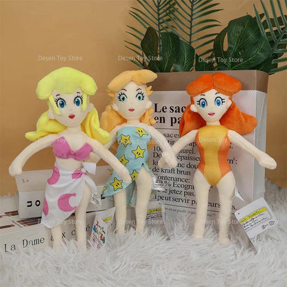 Mario Bros Plush Toys - Swimwear Princess Daisy, Peach, Rosalina Dolls