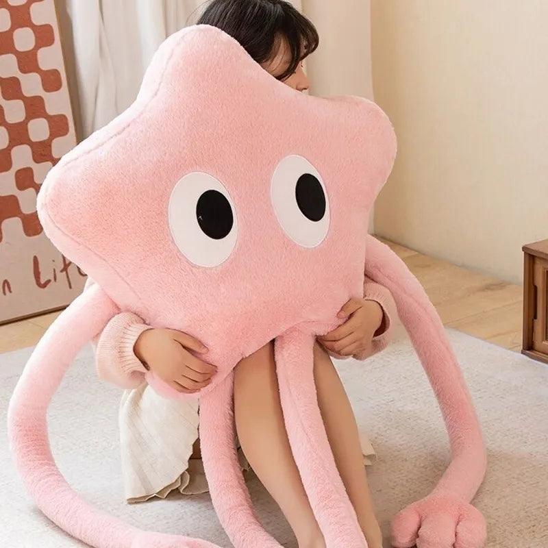 Funny Giant Long Legs Pentagon Stars Strip Throw Pillow Kawaii Pink Cherry Blossom Plush Toy Headrest Cushion Photo Ornaments - CHAMBERLAND HOMES