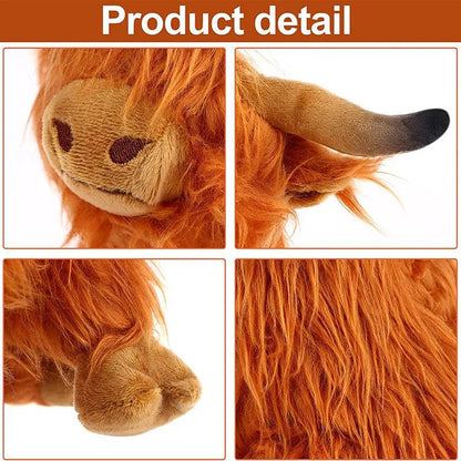 Highland Cow Plush Toy - Soft Animal Doll Plushie