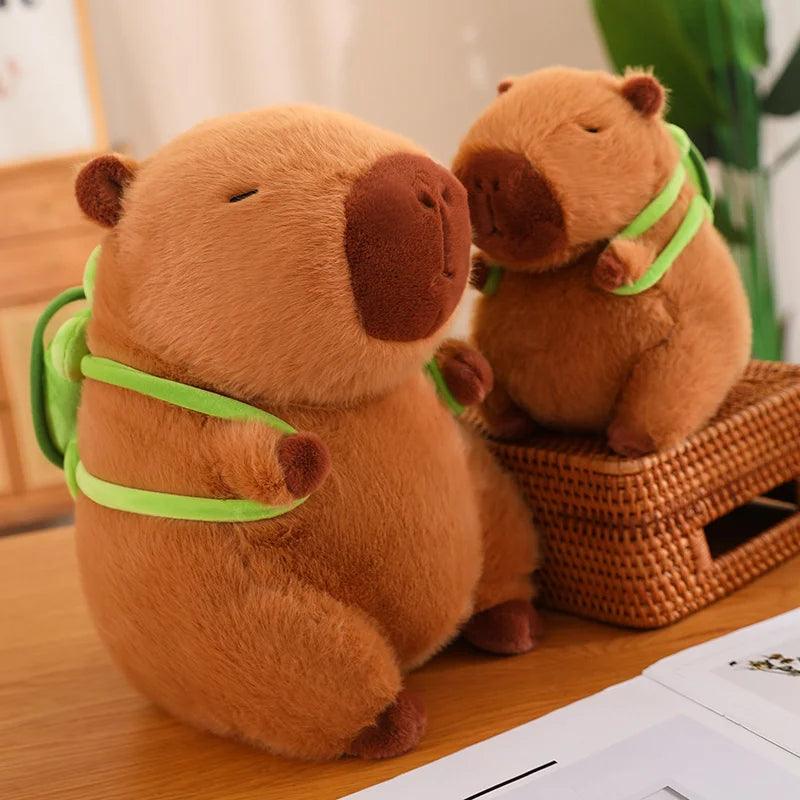 Cute Capybara With Backpack Plush Toys Sitting Lovely Cartoon Animals Stuffed Dolls Holiday Gift Home Decor Sofa Plush Pillows - CHAMBERLAND HOMES