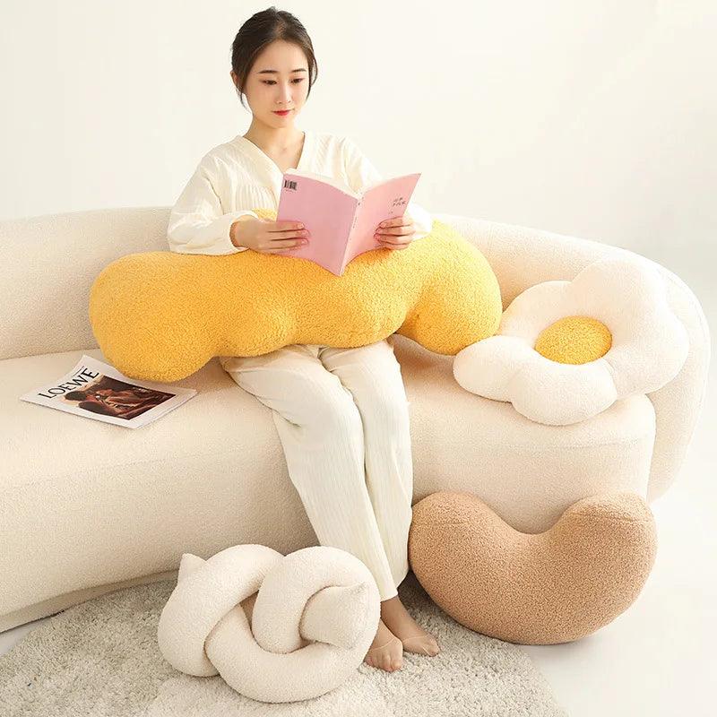 NIKO - Nordic Style Flower Knot Plush Seat Cushions Pillow Toy Soft Cartoon Round Ball Stuffed Doll Sofa Kids Cushion Birthday Gifts - CHAMBERLAND HOMES