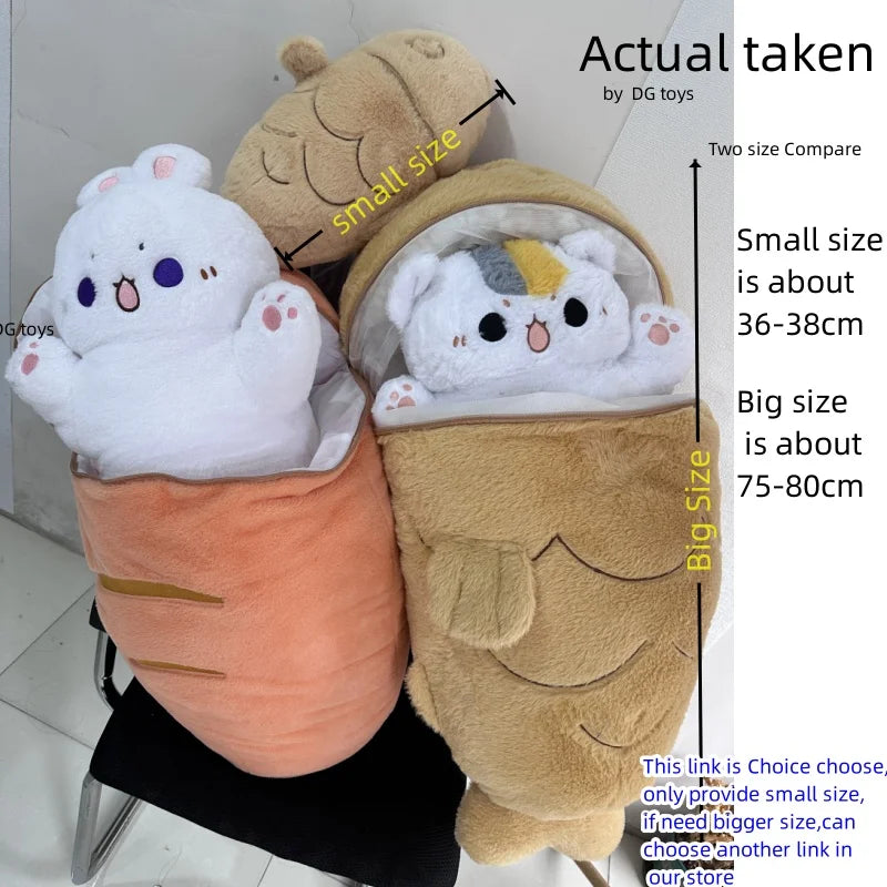 Kawaii Taiyaki Cat Plush Toy – 40/60/80cm Anime Cushion Pillow