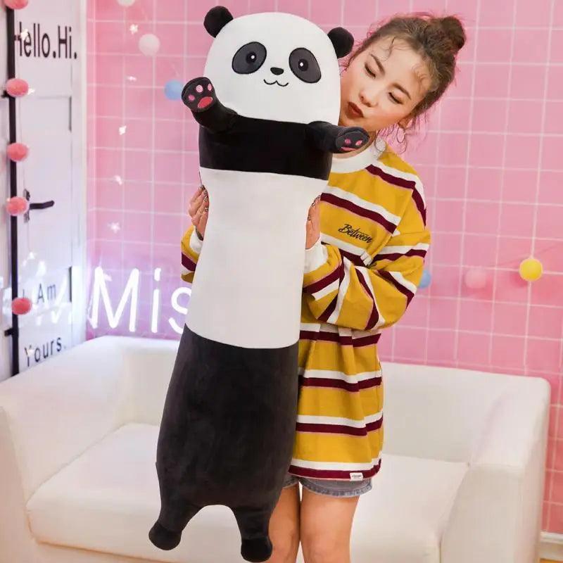 Cute Long Cat Panda Pillow Plush Toys Stuffed Pause Office Nap Pillow Bed Sleep Pillow Home Gift Doll for Kids Girl - CHAMBERLAND HOMES