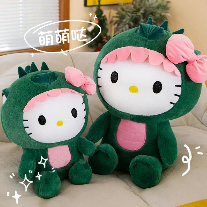 35/50/65cm Sanrio Kawaii Hello Kitty Dinosaur Plush Toy