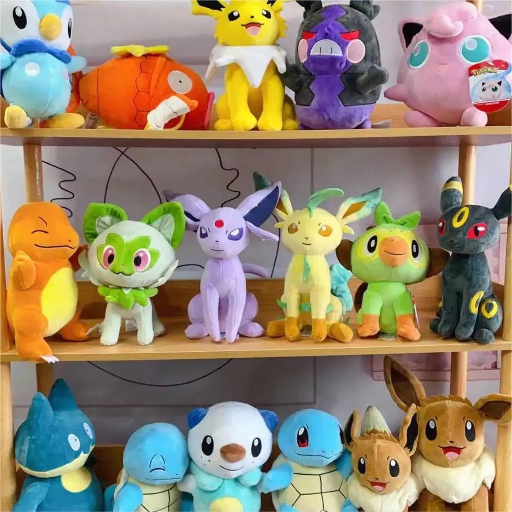 18-28cm Pokémon Plush Toys – Grookey, Leafeon, Mimikyu & More!