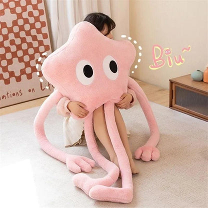 Funny Giant Long Legs Pentagon Stars Strip Throw Pillow Kawaii Pink Cherry Blossom Plush Toy Headrest Cushion Photo Ornaments - CHAMBERLAND HOMES